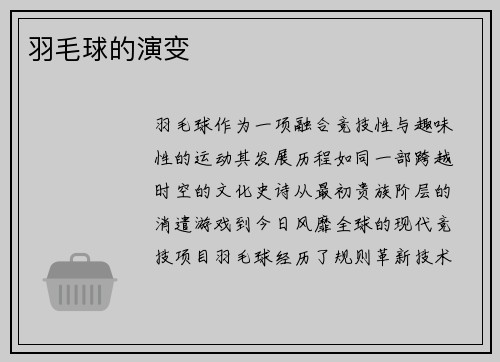 羽毛球的演变